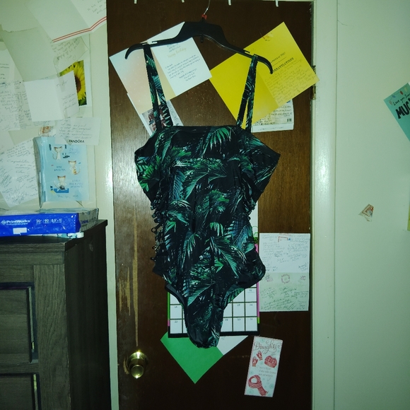 Torrid Black and Green One Piece Swimsuit - Picture 11 of 14